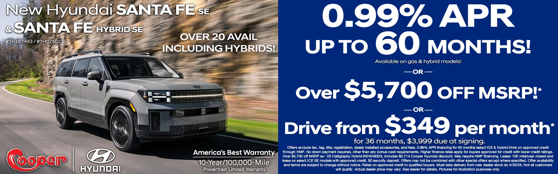 New Hyundai Santa FE SE & Hybrid SE
